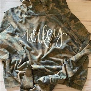 Crop hoodie wifey hoodie
